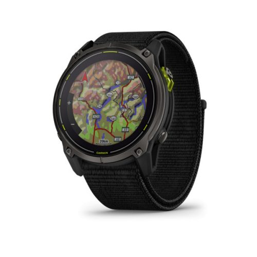 Garmin Enduro 3 51mm SOLAR Sapphire, kohlenstoffgrau DLC Titan schwarz mit UltraFit Nylonband (ED XD) Smartwatch