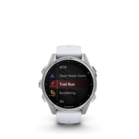   Garmin fenix 8 43mm AMOLED, silber mit weißem Silikonband (ED)