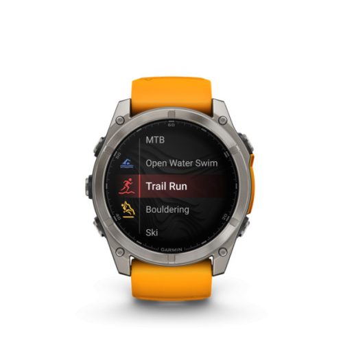 Garmin fenix 8 51mm AMOLED Sapphire, Titan, orange/graphit mit Silikonband (ED XD)