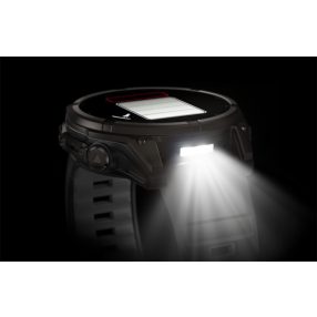   Garmin fenix 8 47mm SOLAR Sapphire, kohlenstoffgraues DLC-Titan, schwarz/dunkelgraues Silikonarmband (ED XD) Smartwatch