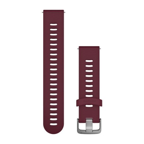 Uhrenarmband Garmin 20 mm kirschrotes Silikon, Edelstahlschließe (Quick Release) für Forerunner 645