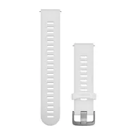   Uhrenarmband Garmin 20 mm weißes Silikon, Edelstahlschließe (Quick Release) für Forerunner 245