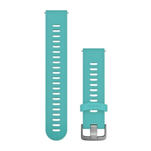 Uhrenarmband Garmin 20 mm aqua Silikon, Edelstahlschließe (Quick Release) für Forerunner 245