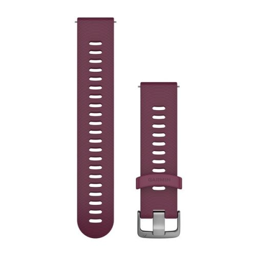 Uhrenarmband Garmin 20 mm beerenfarbenes Silikon, Dornschließe aus Edelstahl (Quick Release) für Forerunner 245