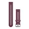 Uhrenarmband Garmin 20 mm beerenfarbenes Silikon, Dornschließe aus Edelstahl (Quick Release) für Forerunner 245