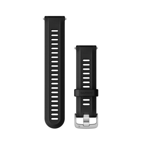 Uhrenarmband Garmin Forerunner 955 schwarz mit silberner Schnalle für Smartwatch