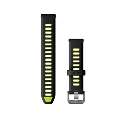 Uhrenarmband Garmin 18 mm. Schwarz-gelb (Quick Release) für Forerunner 265S