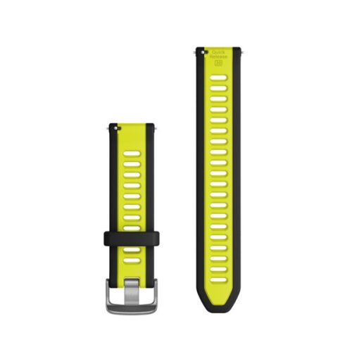 Uhrenarmband Garmin 20 mm. Schwarz-gelb (Quick Release) für Forerunner 165