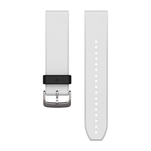 Uhrenarmband Garmin 22 mm weißes Silikon, silberne Schließe (QuickFit) für Fenix 5 Uhr