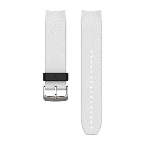 Uhrenarmband Garmin 22 mm weißes Silikon, silberne Schließe (QuickFit) für Approach S60