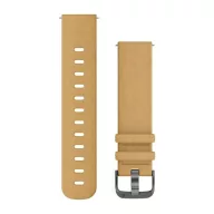   Uhrenarmband Garmin 20 mm schwarzes Leder, graue Dornschließe (Wildleder) (Quick Release) für Vivomove HR Watch