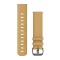 Uhrenarmband Garmin 20 mm schwarzes Leder, graue Dornschließe (Wildleder) (Quick Release) für Vivomove HR Watch