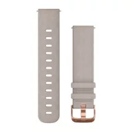   Uhrenarmband Garmin 20 mm graues Leder, Rose Gold Dornschließe (Wildleder) (Quick Release) für Vivomove HR Uhr