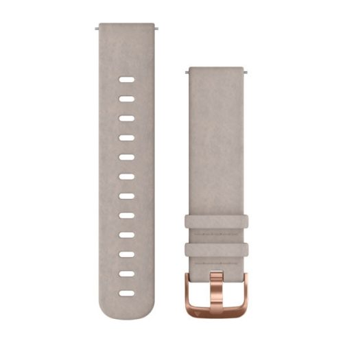 Uhrenarmband Garmin 20 mm graues Leder, Rose Gold Dornschließe (Wildleder) (Quick Release) für Vivomove HR Uhr