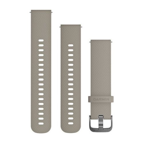 Uhrenarmband Garmin 20 mm Sandstein Silikon, graue Schließe (Schnellverschluss) für Vivomove HR Uhr
