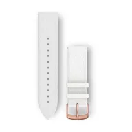   Uhrenarmband Garmin 20 mm weißes Leder, Dornschließe Rose Gold (Quick Release) für Vivomove HR Uhr