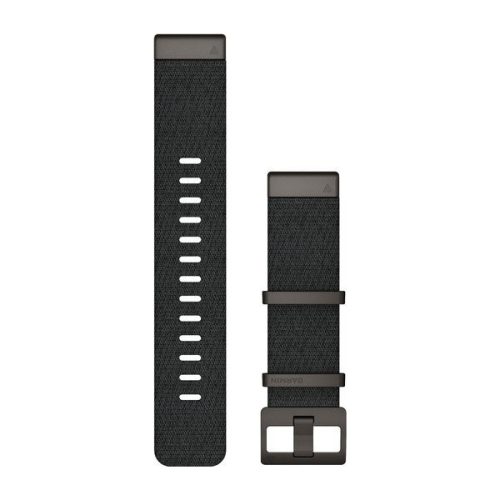Uhrenarmband Garmin 22 mm schwarzes Nylon, graue Schnalle (QuickFit) für MARQ Smartwatch