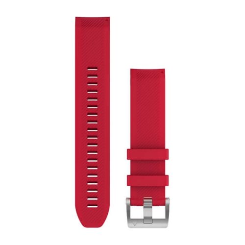 Uhrenarmband Garmin 22 mm plasmarot Silikon, silberne Schnalle (QuickFit) für MARQ Smartwatch