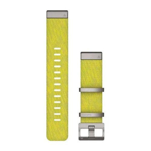 Uhrenarmband Garmin 22 mm gelb/grünes Nylon (Jacquard-Gewebe) (QuickFit) für MARQ Smartwatch