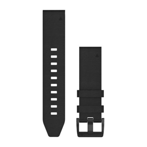 Uhrenarmband Garmin 22 mm schwarzes Lederarmband mit schwarzer Schließe (QuickFit) für Fenix 5 Plus