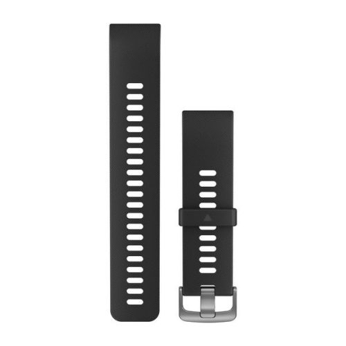 Uhrenarmband Garmin Approach S10 schwarz Silikon, silberne Schnalle für Smartwatch