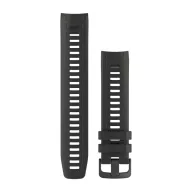   Uhrenarmband Garmin Instinct graphitfarbenes Silikon, schwarze Schließe für Smartwatch