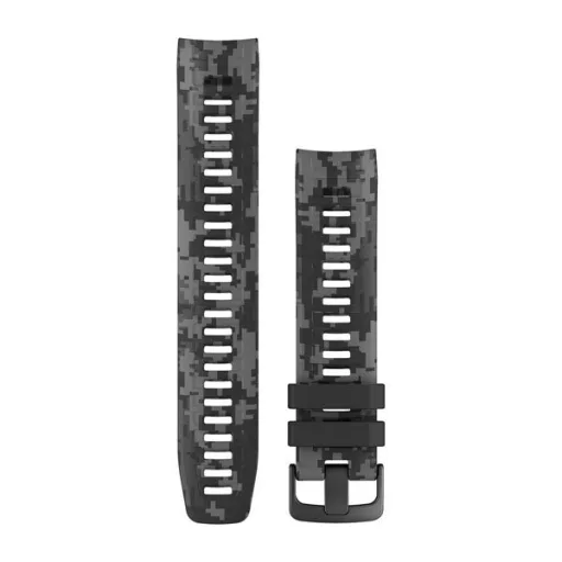 Uhrenarmband Garmin Instinct graphite terrain silicone, schwarze Schließe für Solar Smartwatch