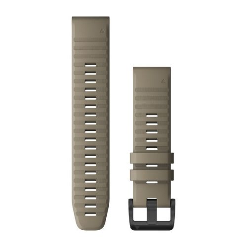 Uhrenarmband Garmin 22 mm dunkelsandsteinfarbenes Silikon, schwarze Schnalle (QuickFit) für Fenix 6