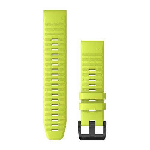 Uhrenarmband Garmin 22 mm gelbes Silikon, schwarze Schließe (QuickFit) für Fenix 6 Uhr