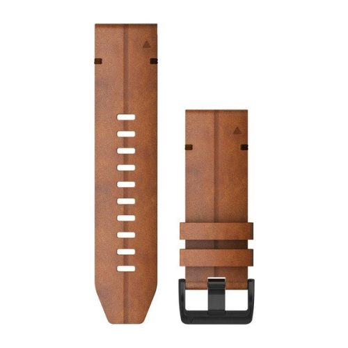 Uhrenarmband Garmin 26 mm kastanienbraunes Leder, schwarze Schnalle (QuickFit) für Fenix 6X