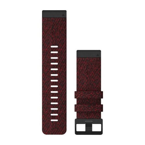 Uhrenarmband Garmin 26 mm rotes Nylon, schwarze Schnalle (QuickFit) für Fenix 6X