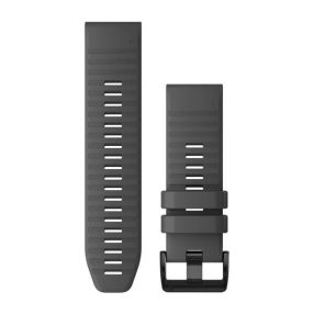   Uhrenarmband Garmin 26 mm schiefergrau Silikon, schwarze Schließe (QuickFit) für Enduro Armbanduhr