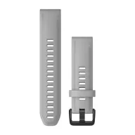   Uhrenarmband Garmin 20 mm pulvergraues Silikon, schwarze Schnalle (QuickFit) für Fenix 6S