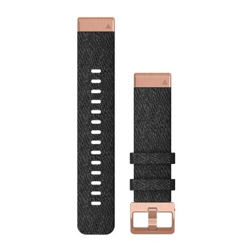 Uhrenarmband Garmin 20 mm Nylon schwarz Nylon, Rose Gold Dornschließe (QuickFit) für Fenix 6S Uhr