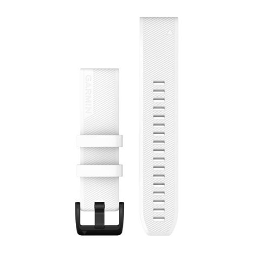 Uhrenarmband Garmin 22 mm weißes Silikon, schwarze Edelstahlschließe (QuickFit) für Approach S62