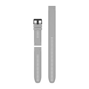   Uhrenarmband Garmin 26 mm pulvergraues Silikon, schwarze Schnalle (QuickFit) für Fenix 6X, 3-teilig