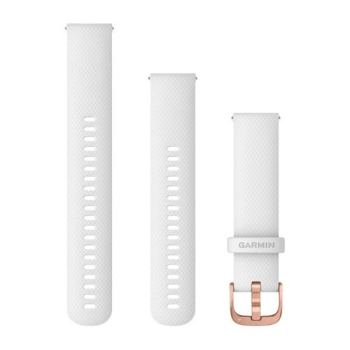 Uhrenarmband Garmin 20 mm weißes Silikon, Dornschließe Rose Gold (Quick Release) für Vivomove 3 Watch