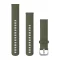 Uhrenarmband Garmin 20 mm moosgrünes Silikon, silberne Dornschließe (Quick Release) für Vivomove 3 Watch