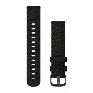   Uhrenarmband Garmin 20 mm schwarzes Nylon, graue Schnalle (Quick Release) für Vivomove 3 Watch