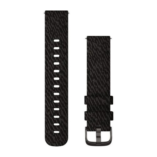 Uhrenarmband Garmin 20 mm schwarzes Nylon, graue Schnalle (Quick Release) für Vivomove 3 Watch