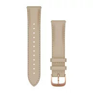   Uhrenarmband Garmin 20 mm helles sandfarbenes Leder, 18K RoseGold PVD Schließe (Quick Release) für Vivomove 3 Uhr