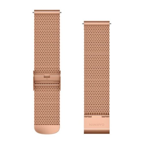 Uhrenarmband Garmin 20 mm Rose Gold Metall, Milanese, 18K Rose Gold PVD Schließe (Quick Release) für Vivomove 3 125-197mm