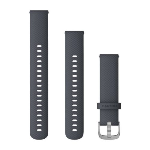Armband Garmin 18 mm granitblau Silikon, silberne Schließe (Quick Release) für Vivomove 3S 195 mm Uhr