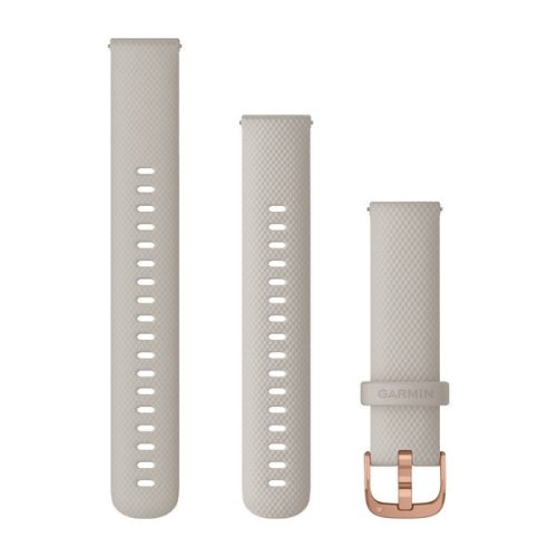 Uhrenarmband Garmin 18 mm klares, sandfarbenes Silikon, Dornschließe Rose Gold (Quick Release) für Vivomove 3S Watch