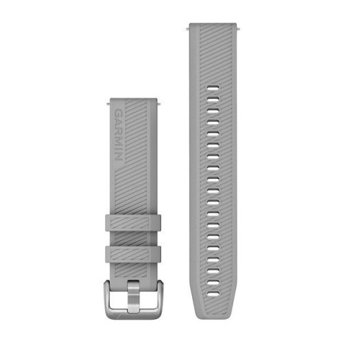 Uhrenarmband Garmin 20 mm graues Silikon, Edelstahlschließe (Quick Release) Approach S40