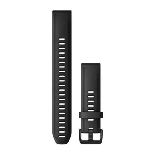 Uhrenarmband Garmin 20 mm schwarzes Silikon, schwarze Schließe (QuickFit) für Fenix 6S Large