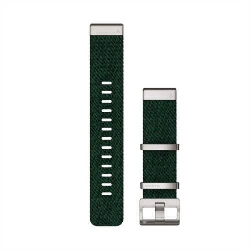 Uhrenarmband Garmin 22 mm tannengrünes Nylon, silberne Schließe (QuickFit) für MARQ Smartwatch