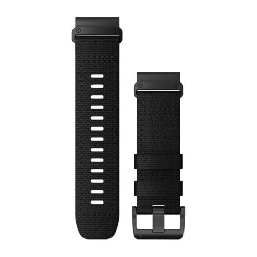 Uhrenarmband Garmin 26 mm taktisches schwarzes Nylon, schwarze Schließe (QuickFit) für Smartwatch