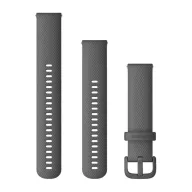   Uhrenarmband Garmin 20 mm schattengrau Silikon, graue Schnalle (Quick Release) für Smartwatch