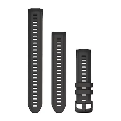 Garmin 20 mm graphitfarbenes Silikonband mit extra langem Zubehörband (Instinct 2S) für Smartwatch
